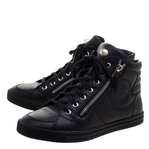 chanel high top sneakers black|female Chanel sneakers women.